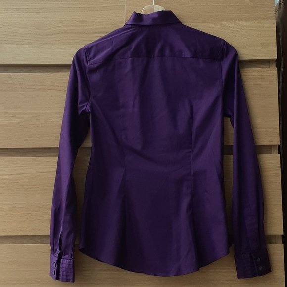 Banana Republic Cotton Collared Long Sleeve Dress Shirt Purple Size 2 - Picture 5 of 5